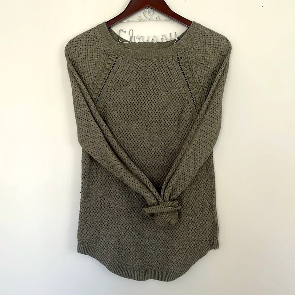 Loft Lattice sweater- Sage Green- S/M
